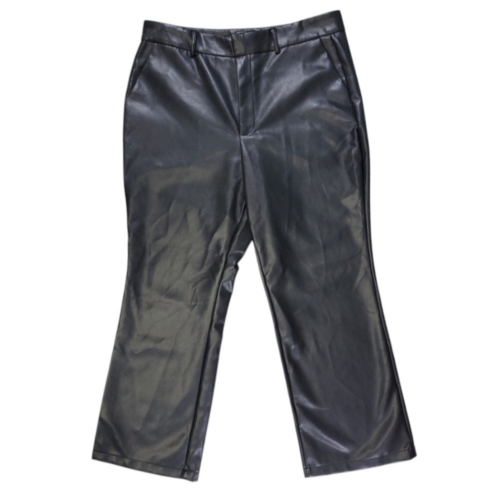 Bagatelle Womens Vegan/Faux Leather Pants Cropped Kick‎ Flare Size L